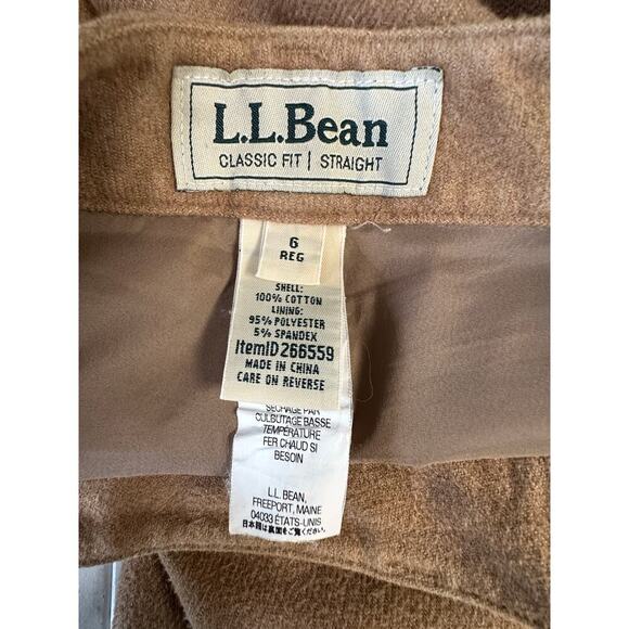 Vintage LL Bean Soft Flannel Women Trousers 6 Reg Lined Classic Fit Straight - Picture 10 of 12